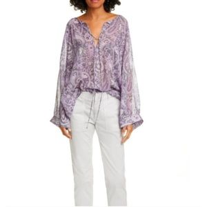 Nili Lotan paisley 100% silk blouse S